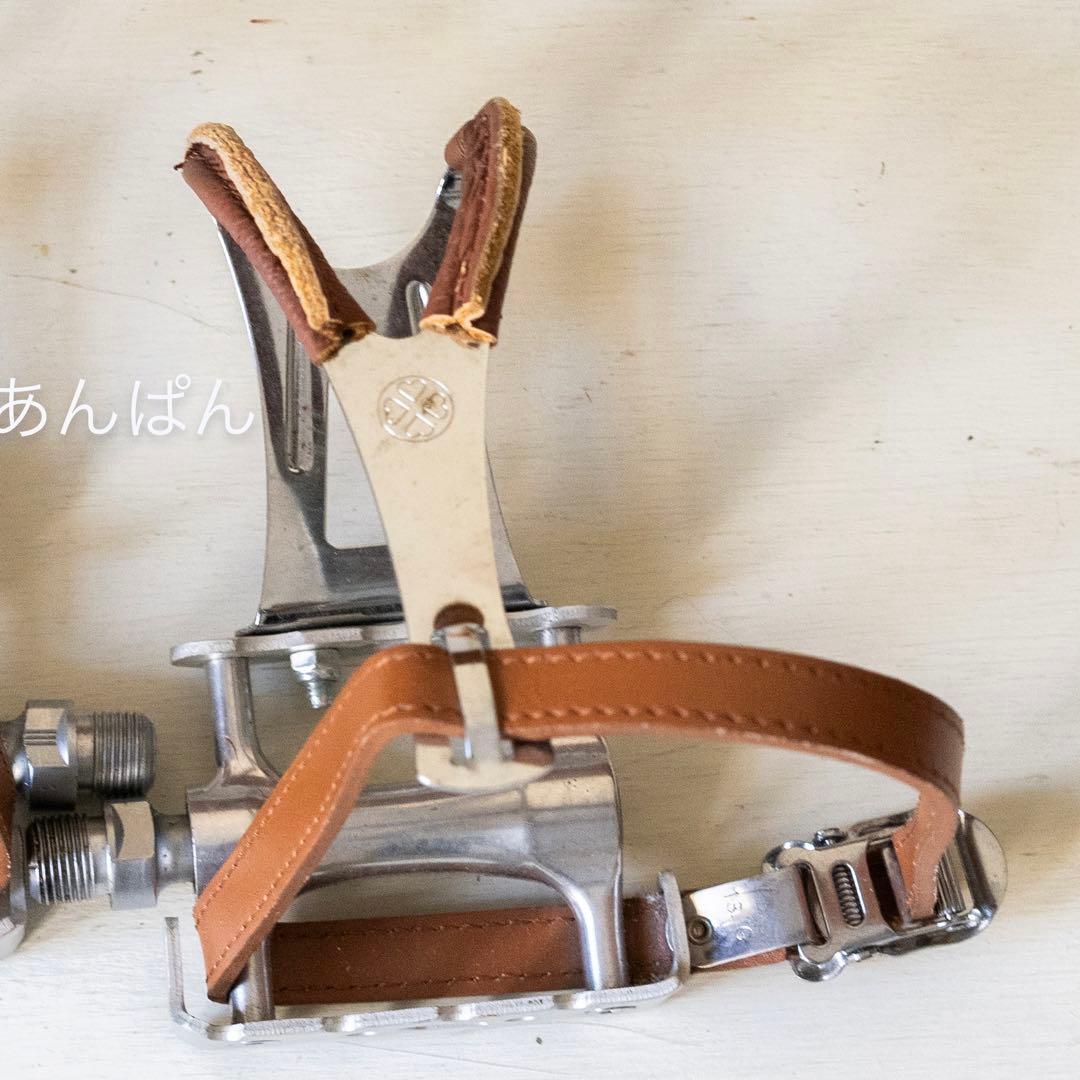 ヨーロッパ購入 クラシックペダル レトロ ヴィンテージ トゥークリップ レザー
