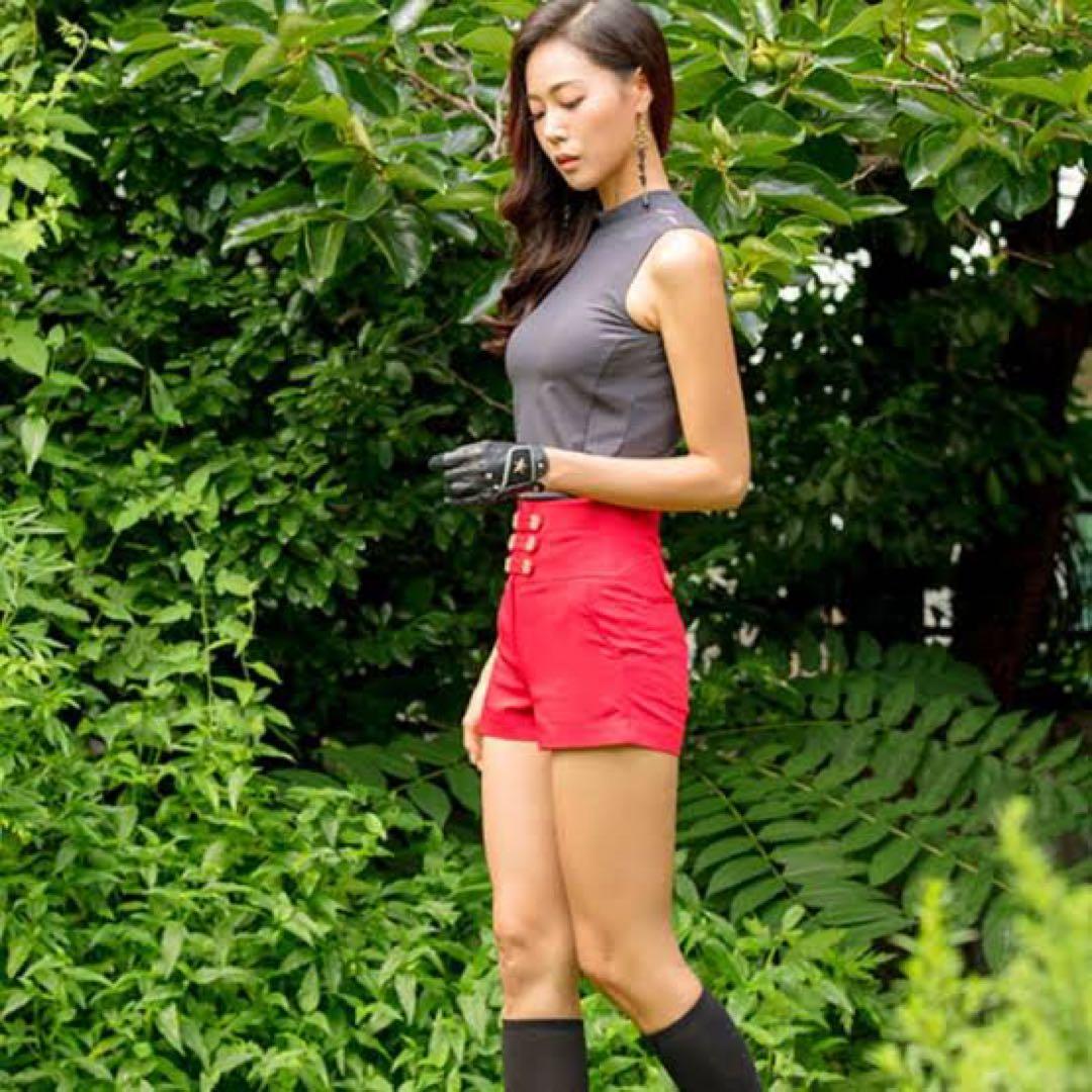 J.Jane ゴルフウェア　トリプルストラップパンツ　赤　XS