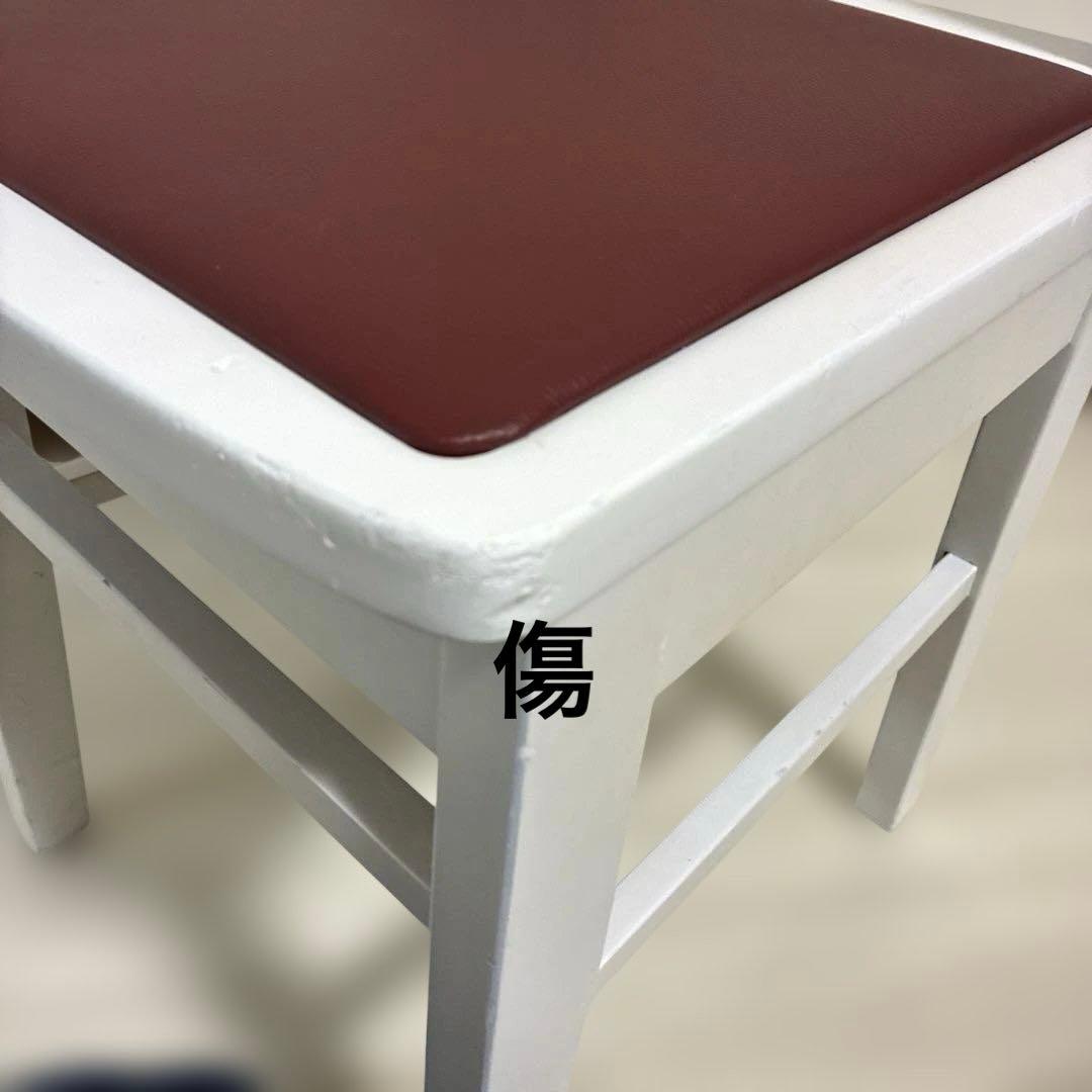 【中古リニューアル】白特注色・背付ピアノ椅子(全国送料込み)トムソン椅子