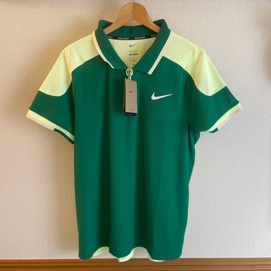 ナイキXLサイズ テニスウェア ポロシャツ グリーン