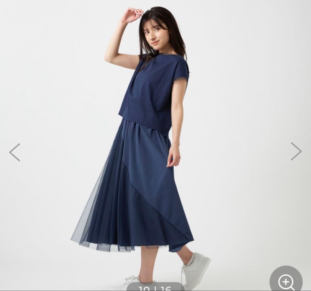 ChacottチュールコンビクロップドＴシャツ