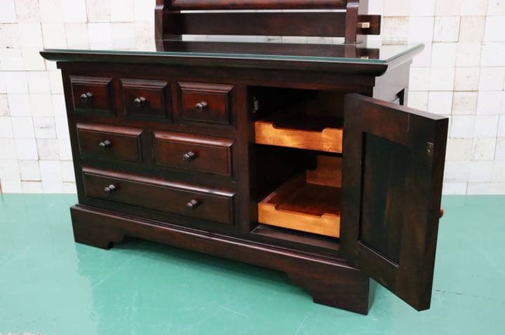 GMFH276○九州民芸家具 鏡台 ドレッサー 桜材 天然木 伝統工芸 和家具