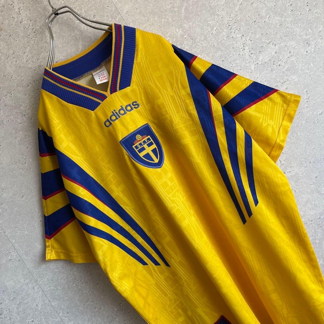 90s adidas サッカー スウェーデン代表 ユニフォーム サッカーシャツ