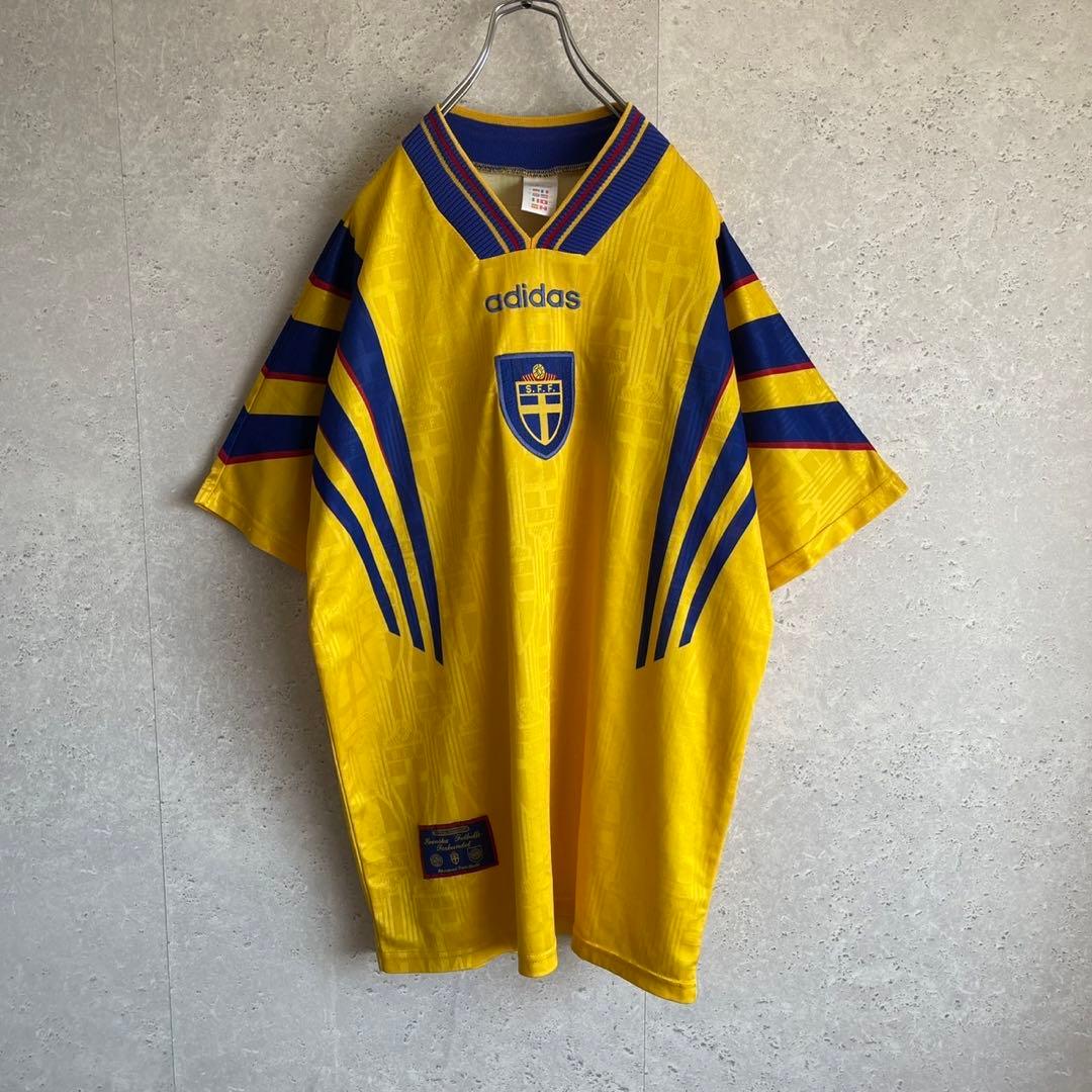 90s adidas サッカー スウェーデン代表 ユニフォーム サッカーシャツ