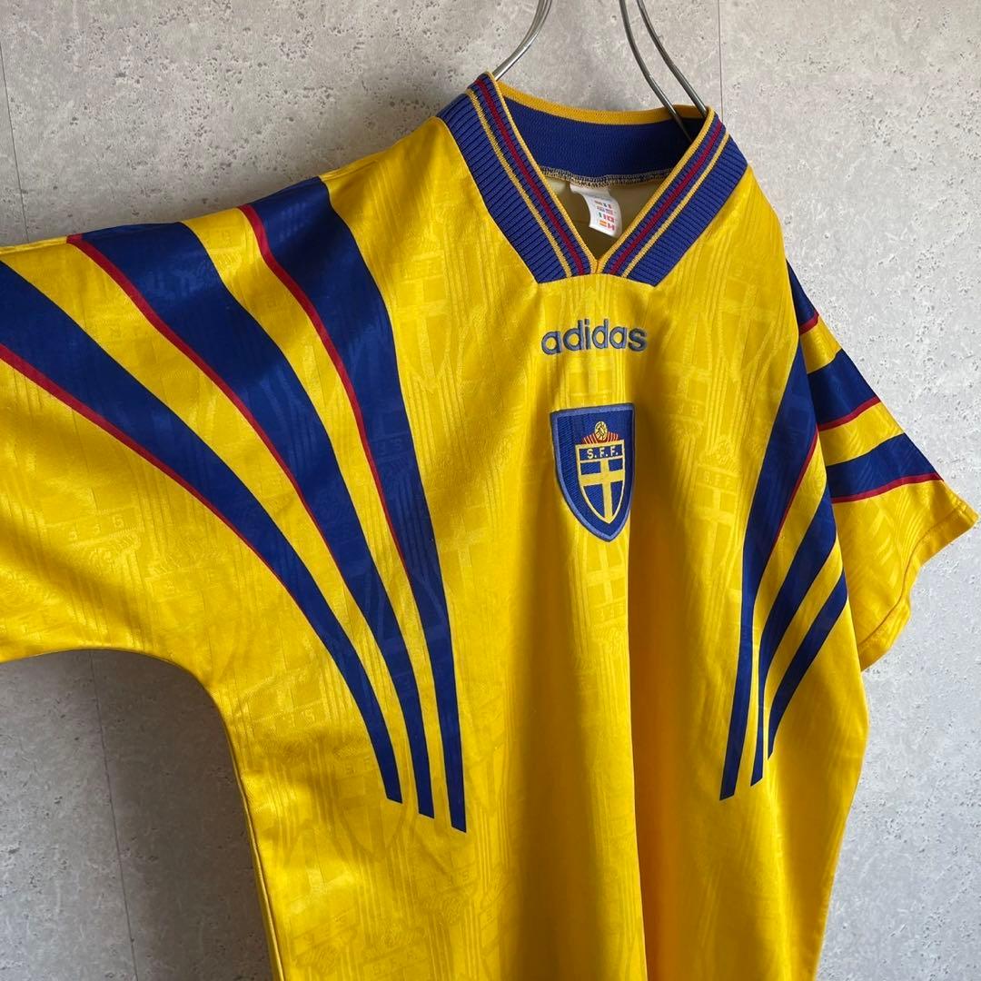 90s adidas サッカー スウェーデン代表 ユニフォーム サッカーシャツ
