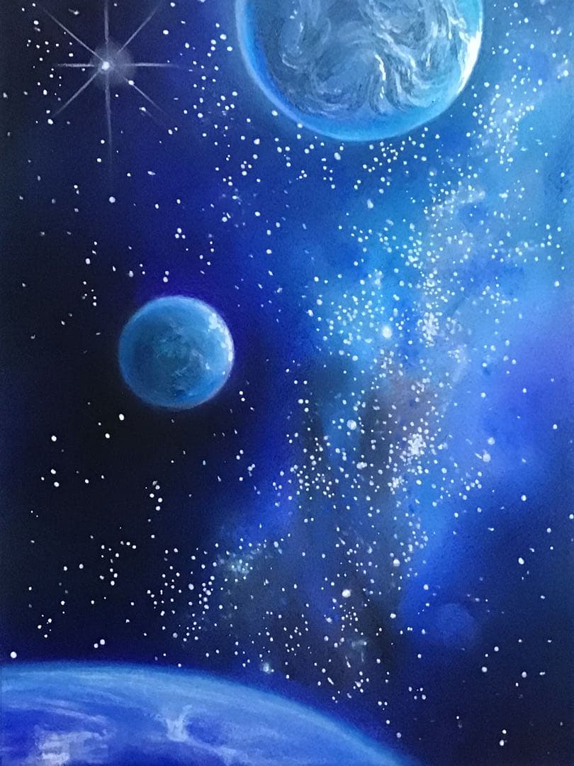 blue Cosmo 絵画アート原画　パステル画