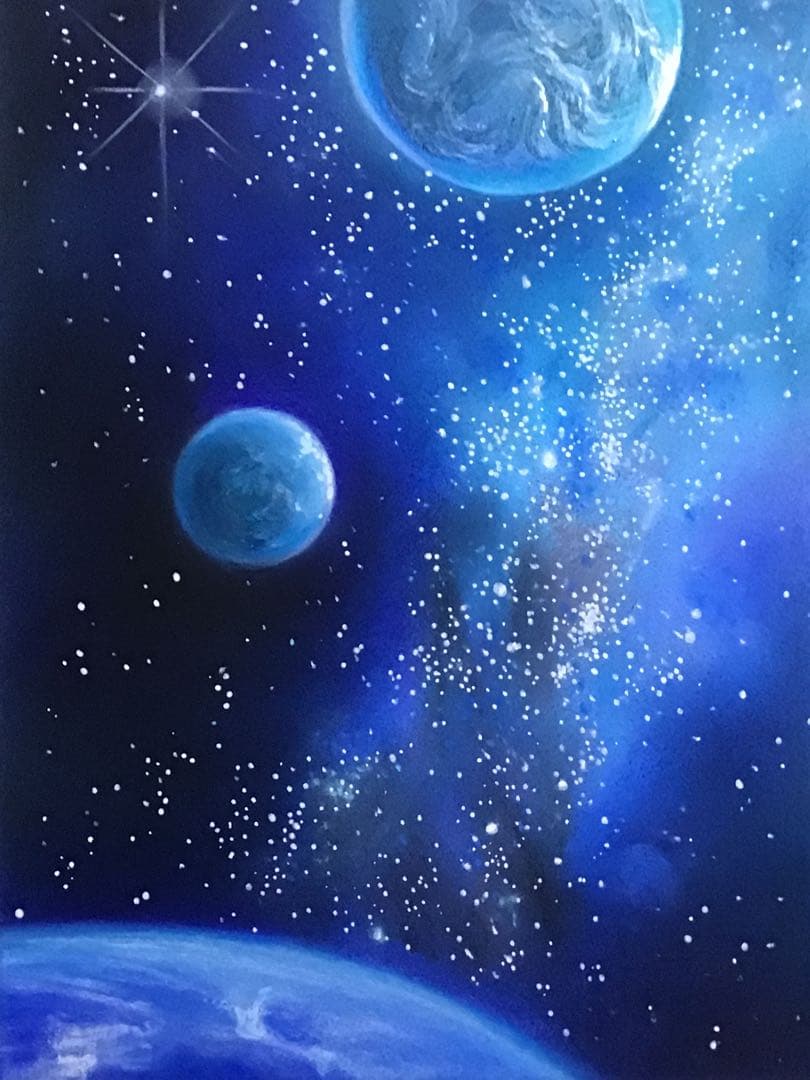 blue Cosmo 絵画アート原画　パステル画