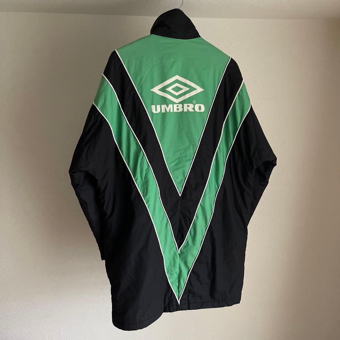 希少　90's umbro アンブロ　ベンチコート　ブラック×グリーン