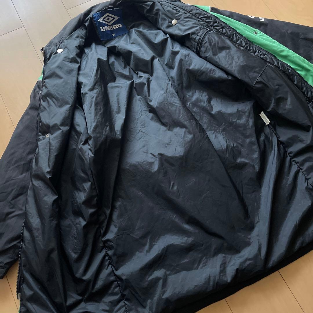 希少　90's umbro アンブロ　ベンチコート　ブラック×グリーン