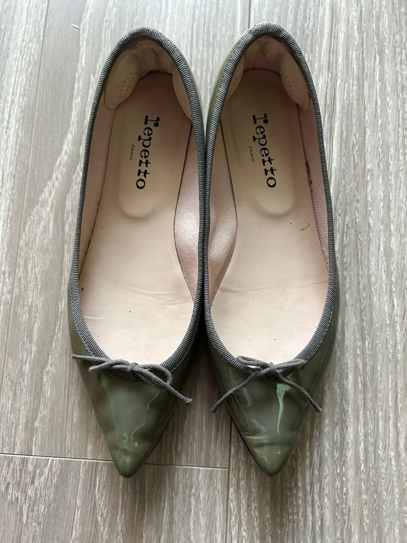 4.2万＋税repetto レペット 38.5/24 バレエシューズ グレー系