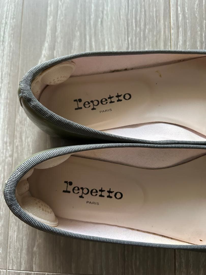 4.2万＋税repetto レペット 38.5/24 バレエシューズ グレー系