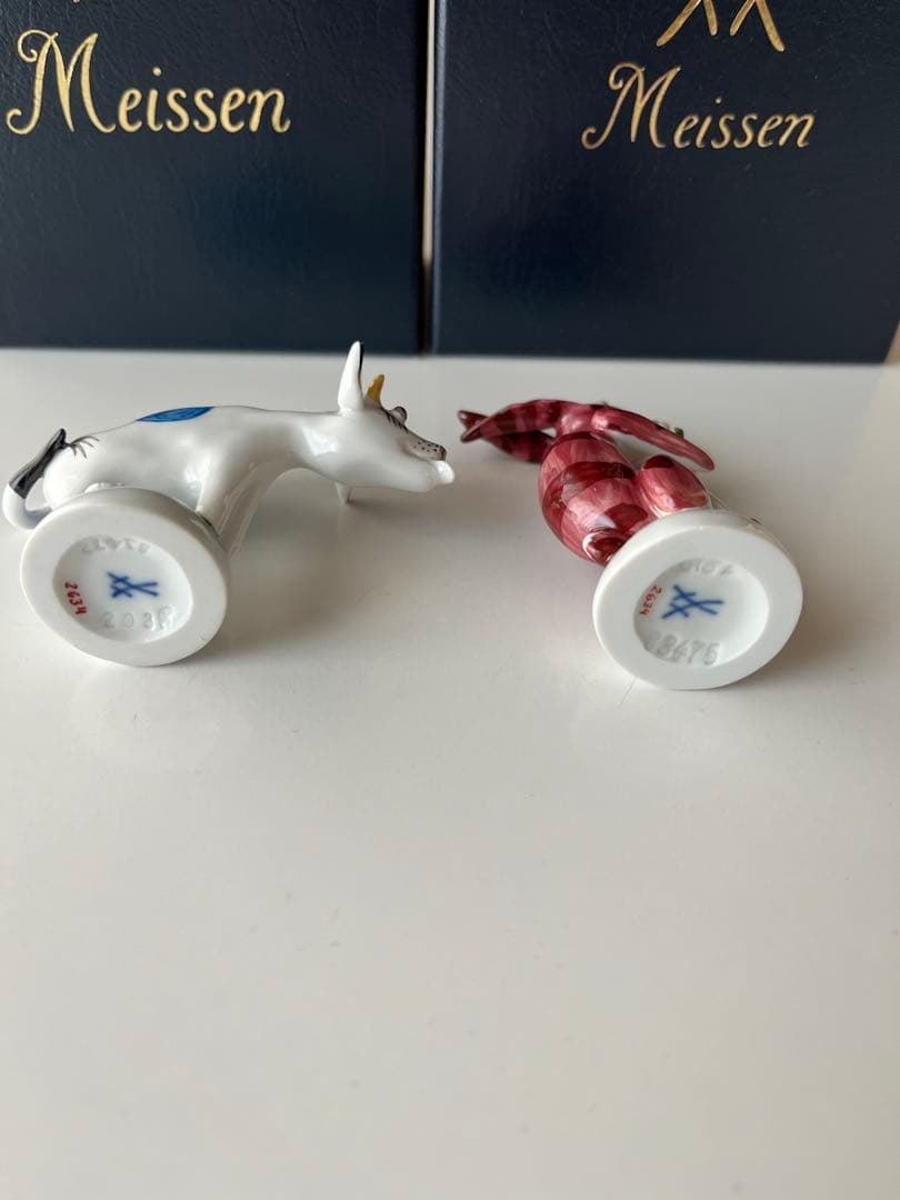 Meissen 干支　牛とウサギ 置物 2体セット