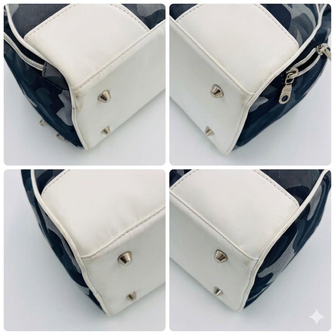 美品✨マークアンドロナ ゴルフバッグ ボストンバッグ 迷彩 ドクロ ネイビー