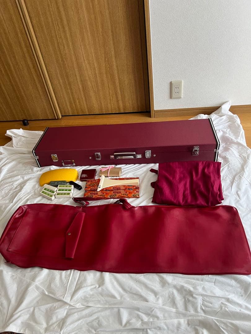 三味線本体、ハードケース、ソフトケース、小物一式