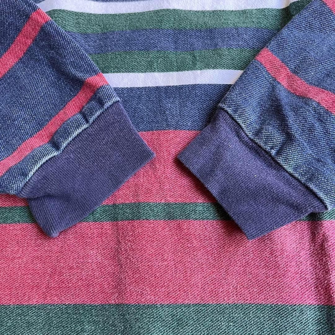 古着　90s STRUCTURE USA製　ポロシャツ　長袖　ラガーシャツ