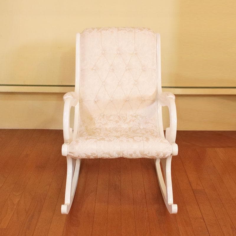 ロッキングチェア オットマンセット ファブリック 白家具 222-1419