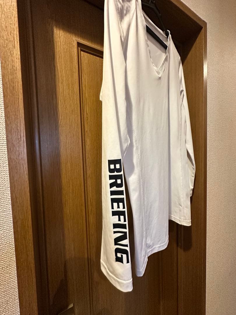 BRIEFING ホワイト Vネック 長袖アンダー　ブリーフィング アンダー