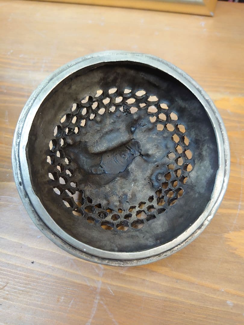 開運 縁起物 千羽鶴 亀 龍香炉  白銅製（洋銀）大明年製