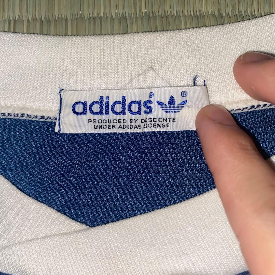 【vintage】adidas デサント製 サッカーシャツ ネイビー