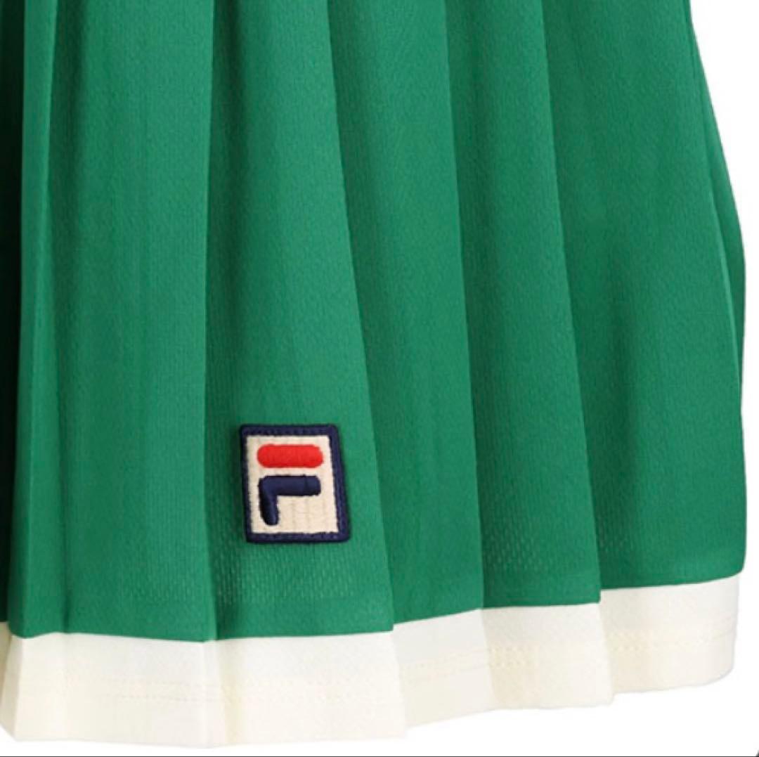 No.161 FILA classicDesign☆グリーンプリーツスコート