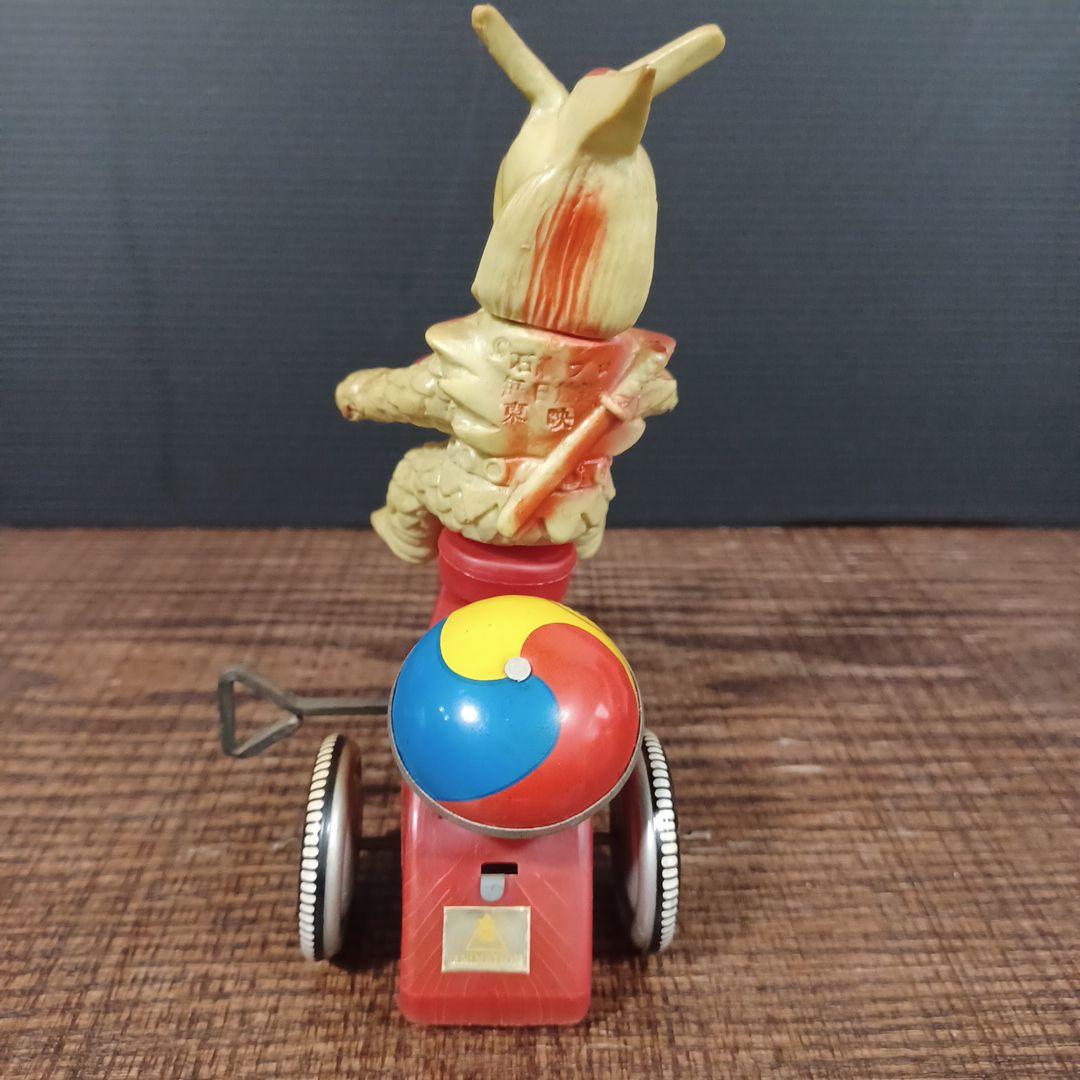 当時物　ポピー製「変身忍者嵐」箱付きゼンマイ仕掛け三輪車　希少昭和レトロ玩具