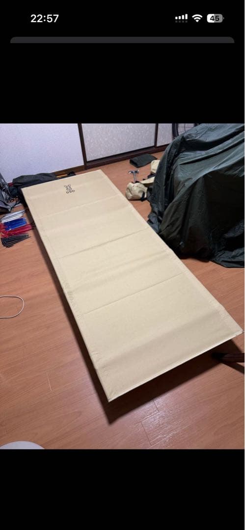 DOD コット クリーム色 折りたたみ式
