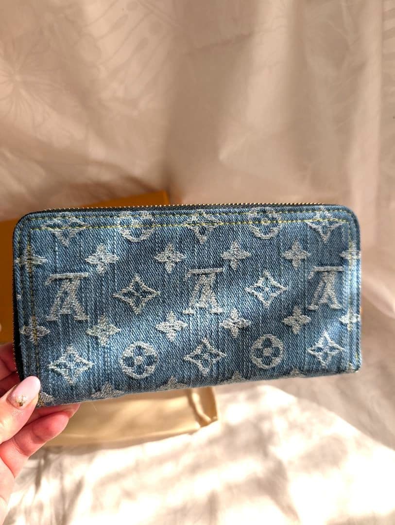新品 ルイヴィトン ノベルティ デニム長財布