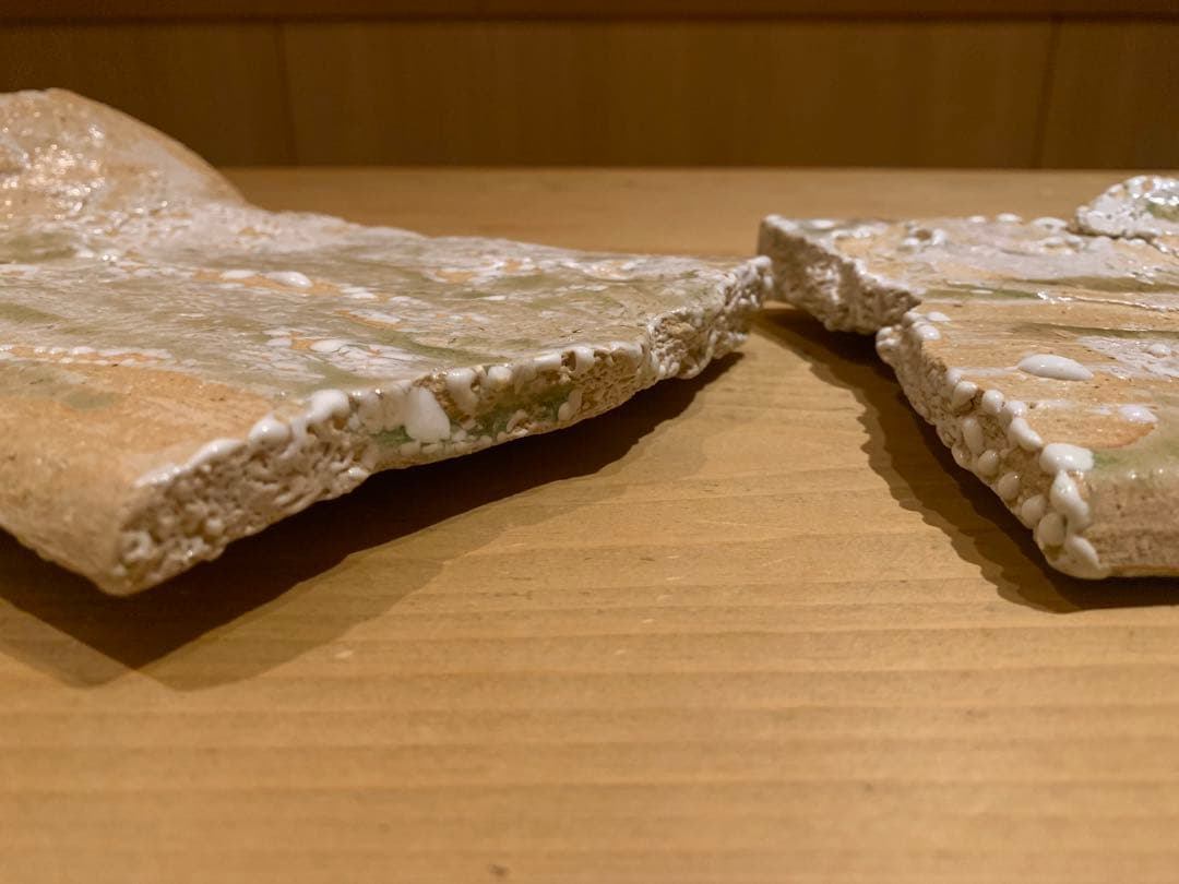 【希少】谷本貴 伊賀焼 長方大皿（二分割の作風）対の皿