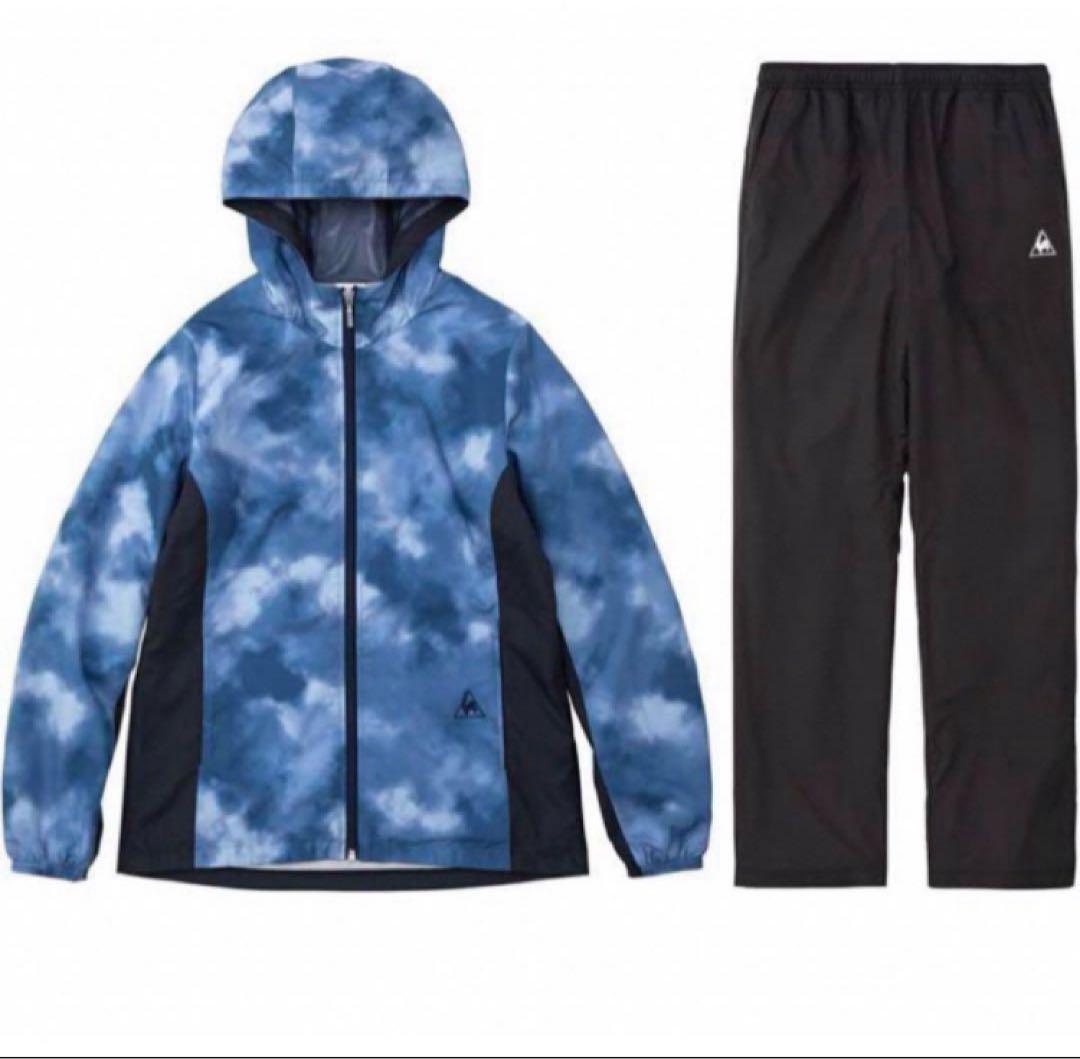 送料無料 新品 le coq sportif ウィンドジャケッ&パンツL N/B