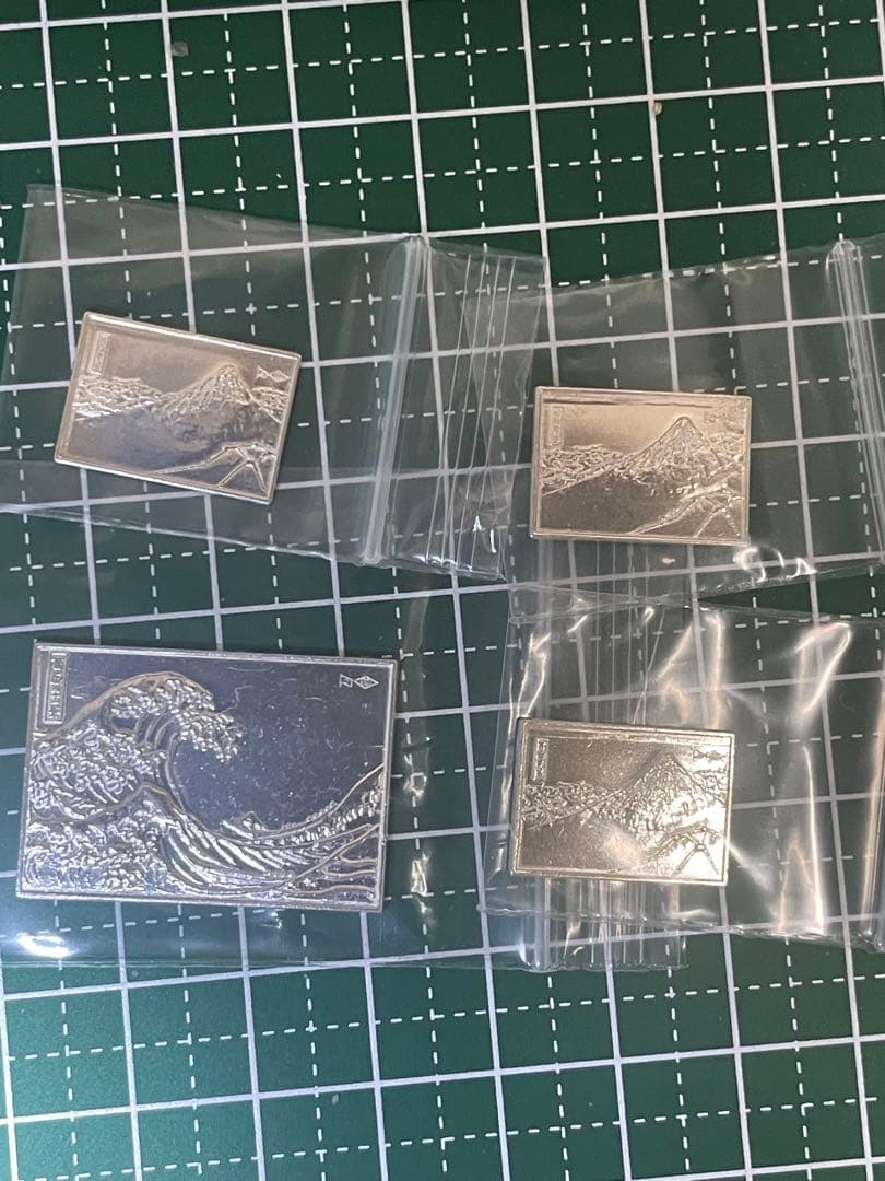 純銀 レリーフ ミニ 日本画彫刻9.55g 造幣局pure silver 浮世絵