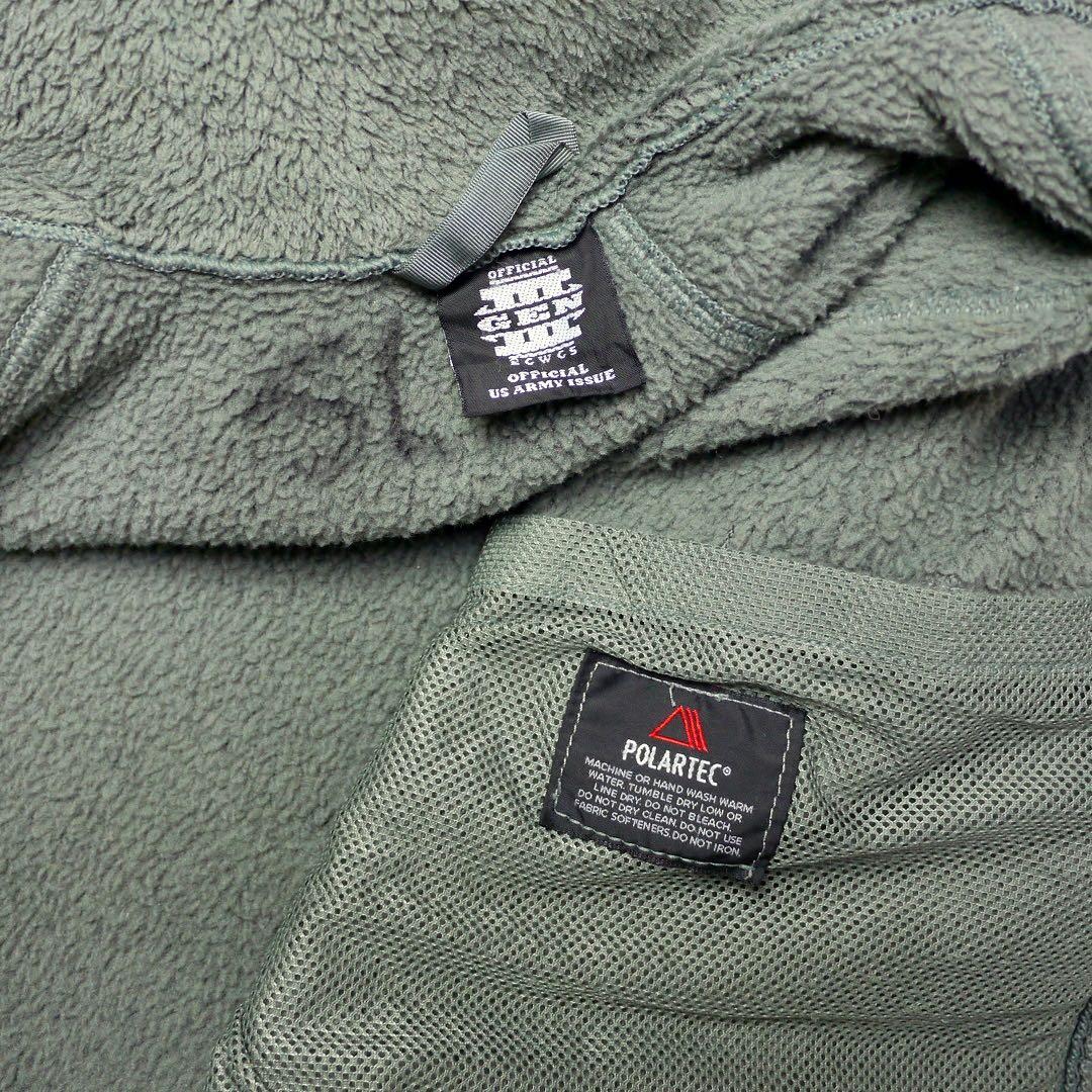 ECWCSミリタリー米軍ポーラテック フリース ジャケット グリーン軍物 S ？