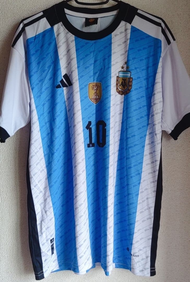 カタールW杯 アルゼンチン代表メッシ ホームレプリカユニフォームL
