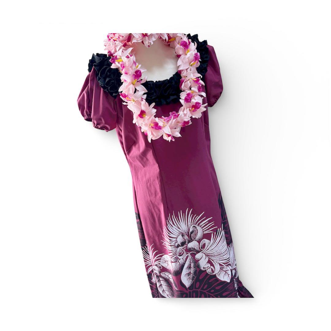 Pukalani fashion プカラニ　フラダンス　ムームー　ドレス　エンジ