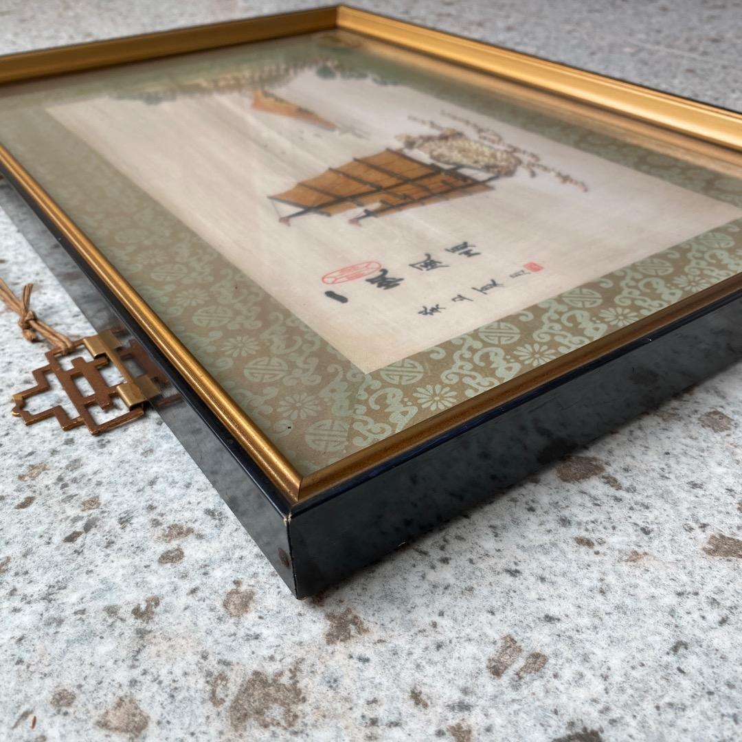 額　一帆風順　貝の美術工芸品