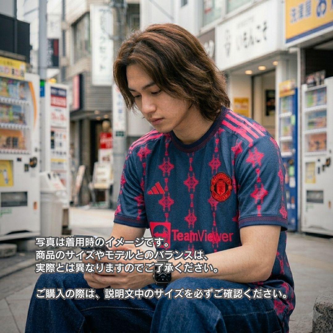 古着 サッカー ゲームシャツ マンチェスターユナイテッド モノグラム柄 メンズL