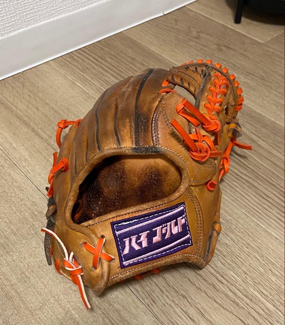 ハイ ゴールド　硬式内野用グローブ オレンジ