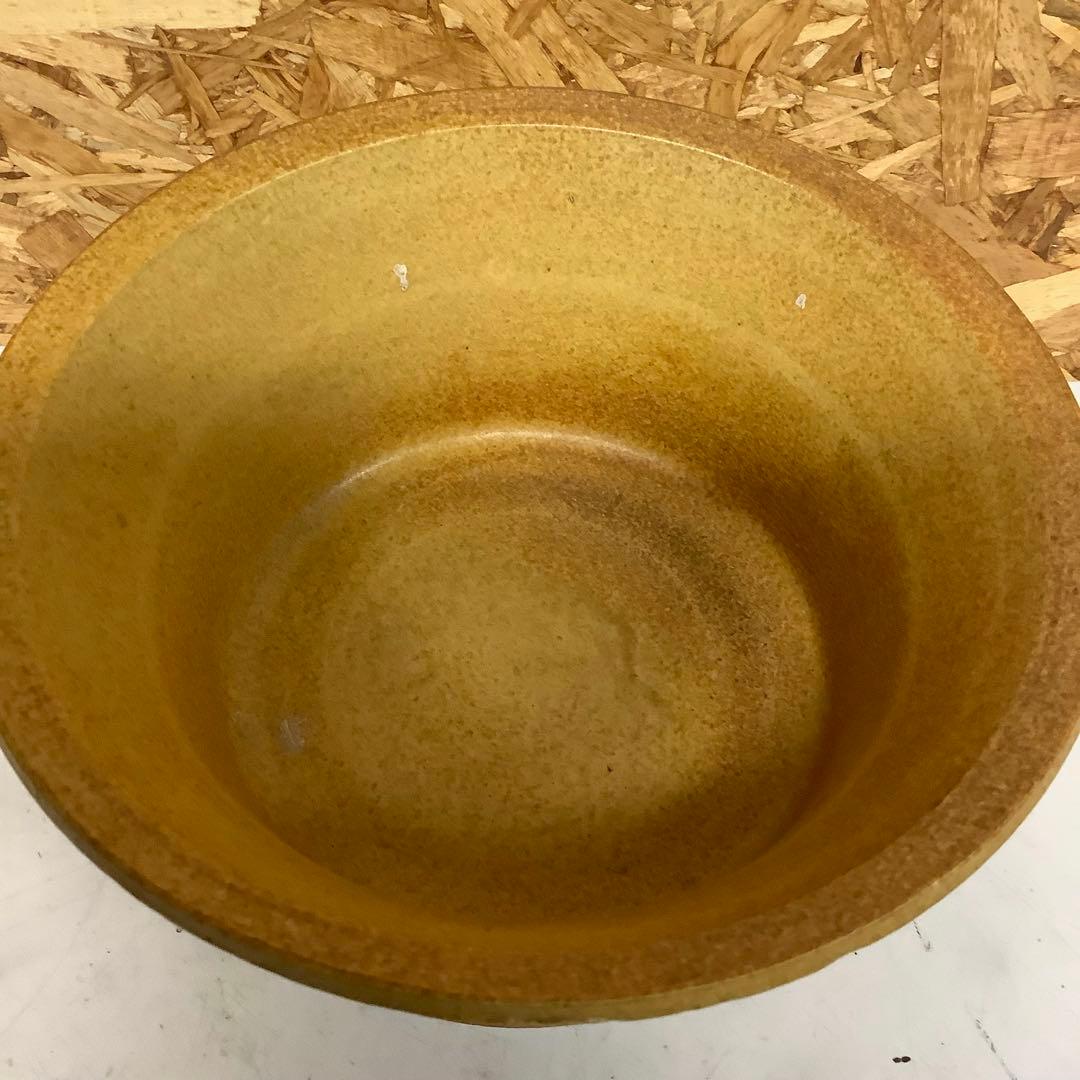 脚付き陶器植木鉢ブラウン園芸鉢（ら-99）
