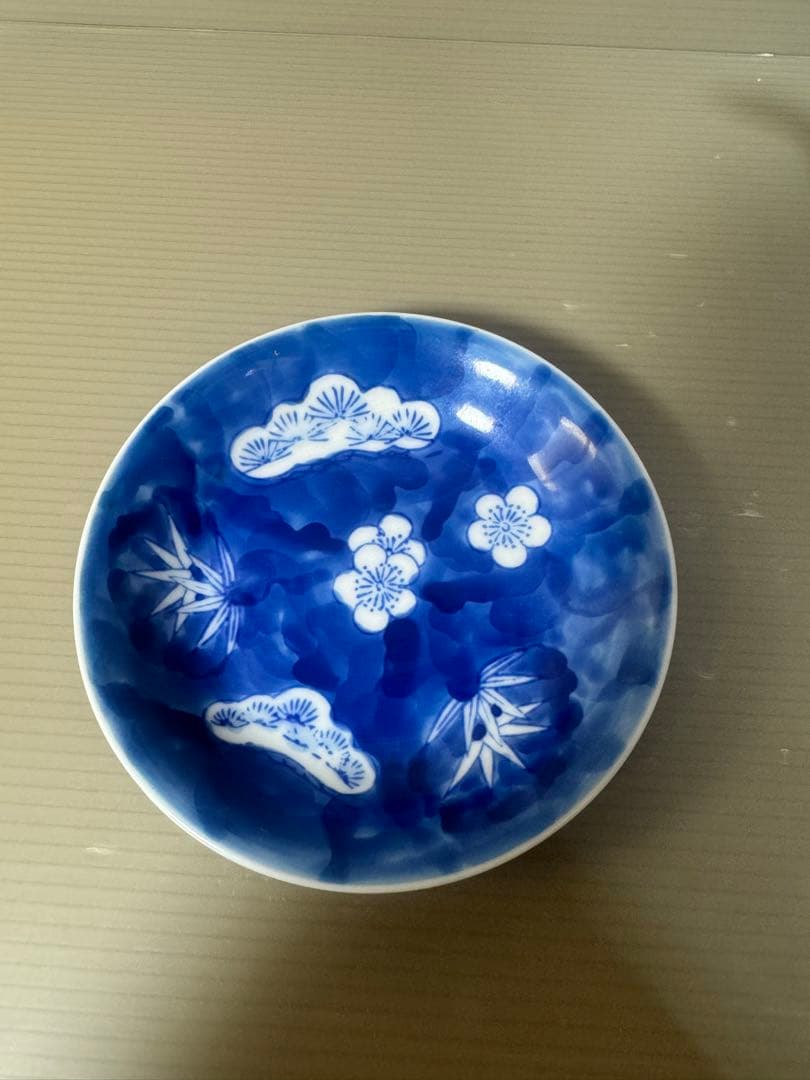 2524 深川製磁　松竹梅文　醤油差し(受け皿付き)  未使用