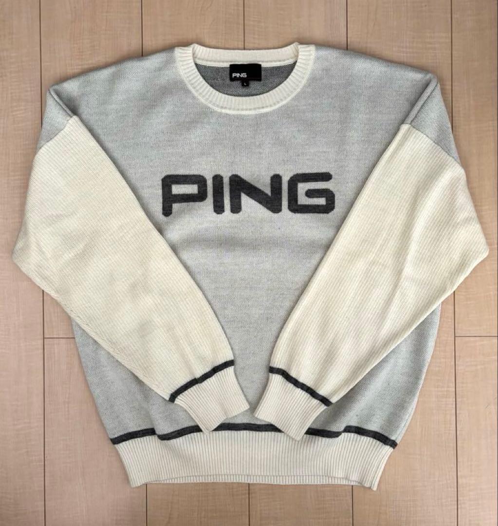 週末セール❕【超美品】PING ピン ゴルフ ダブルジャガードリブニット 白