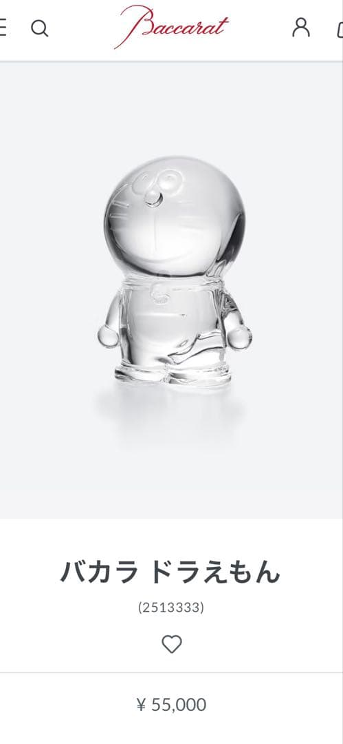 Baccarat クリスタル ドラえもん像