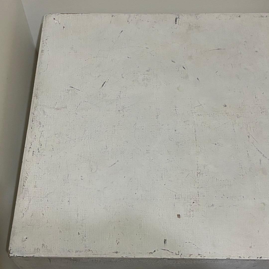 白ペイント キューブ型木箱　展示台 スツール 椅子 オブジェ 古道具