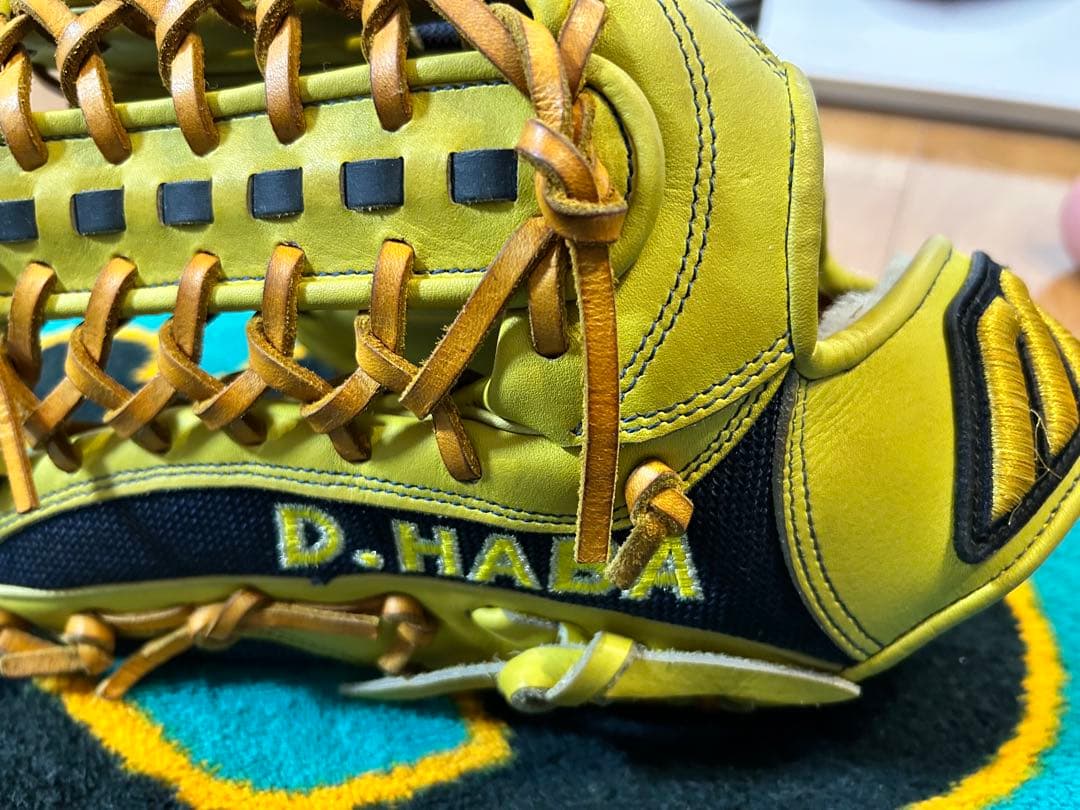 ミズノプロ オーダー　軟式グローブ 外野手用　イエロー/ネイビー