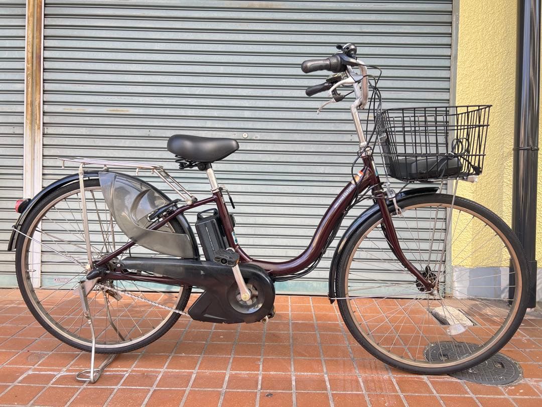 関西限定ヤマハ電動アシスト自転車タイヤ26インチバッテリー 8.7Ah ブラウン
