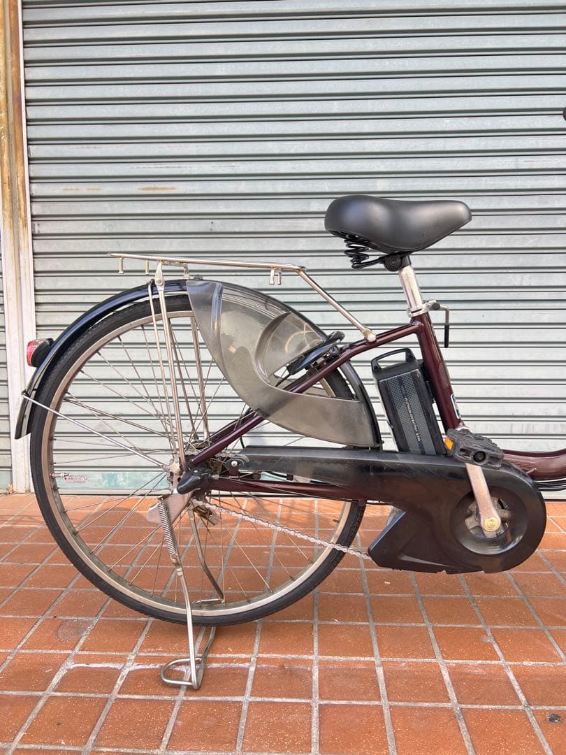 関西限定ヤマハ電動アシスト自転車タイヤ26インチバッテリー 8.7Ah ブラウン