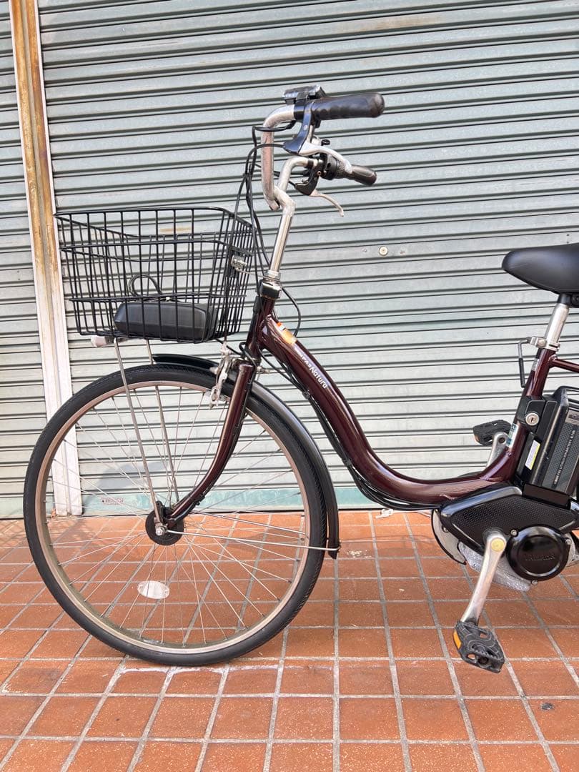 関西限定ヤマハ電動アシスト自転車タイヤ26インチバッテリー 8.7Ah ブラウン
