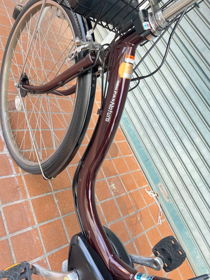 関西限定ヤマハ電動アシスト自転車タイヤ26インチバッテリー 8.7Ah ブラウン