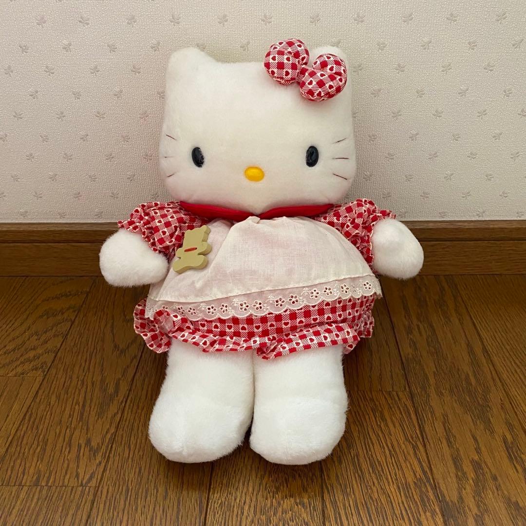 【レトロ】ハローキティ ハートエプロンドレスぬいぐるみ