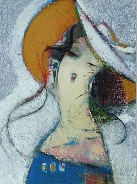 油絵 菅家令子 絵 絵画 インテリア 額付(黒) F6-081812 人物 女性
