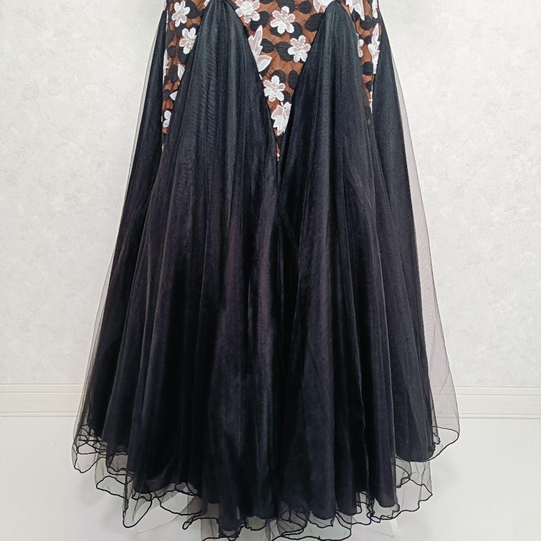 YILINFEIER 社交ダンス 刺繍 半袖ドレス 発表会 パーティ 衣装 XL