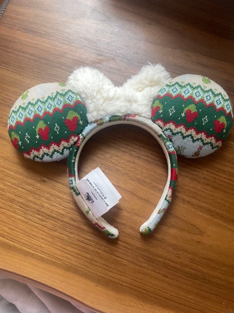 クリスマス柄カチューシャ ふわふわリボン付き